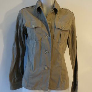 Womens Moreno Martini Da Firenze Army Green Red Serpent Button-Up Shirt Top M *